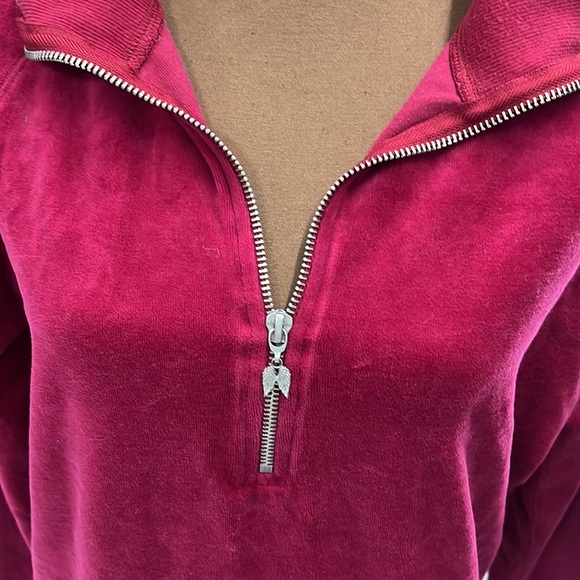 EUC! Velour Magenta and Silver VS Pullover with 1/2 zip! Size large! - Picture 3 of 6